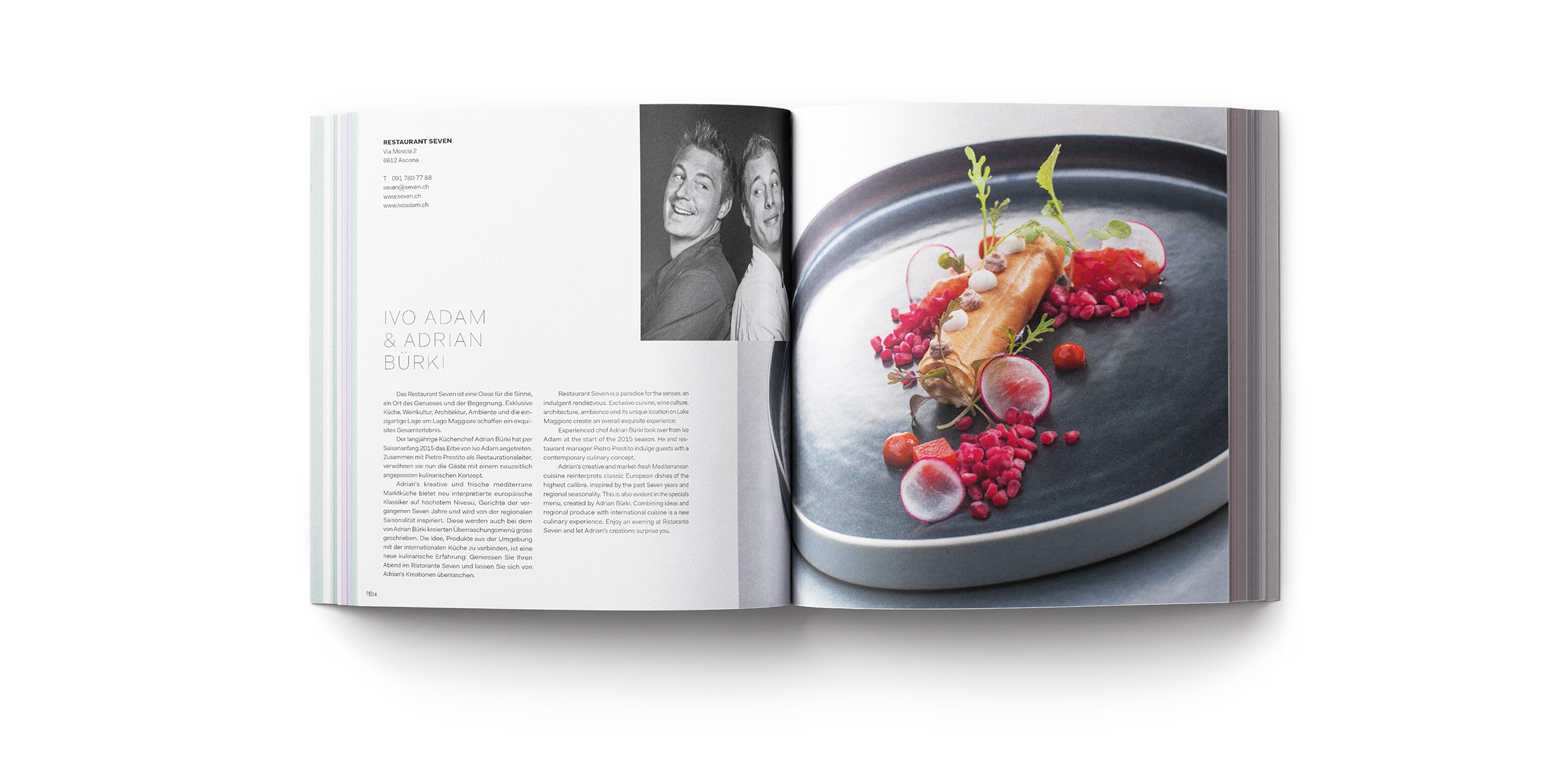 Double pages du livre avec les chefs Ivo Adam et Adrian Bürki